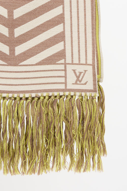 Louis Vuitton Brown & Multi Wool Intarsia Scarf