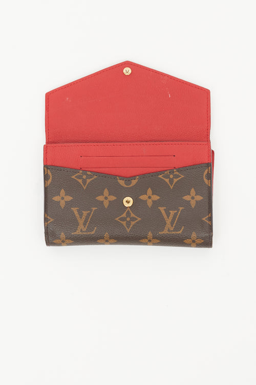 Louis Vuitton Brown & Red LV Monogram Pallas Compact Wallet
