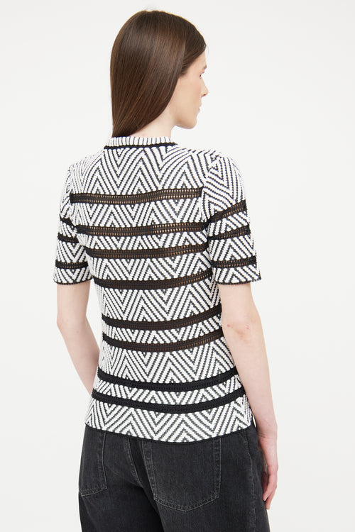 Louis Vuitton White & Black Knit Top