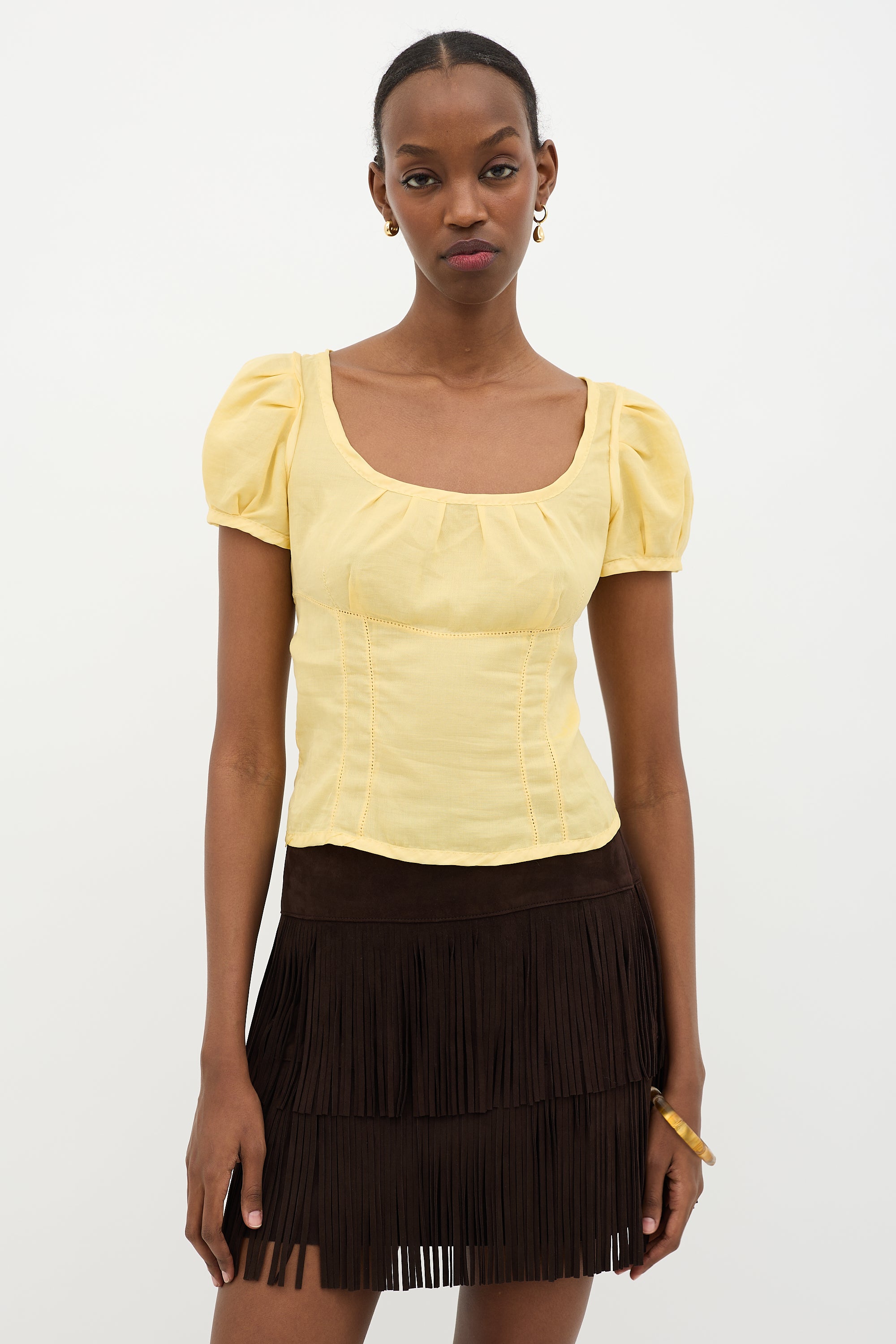 Louis Vuitton Puff Sleeve Top