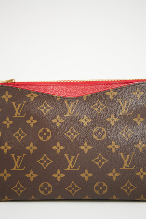 Louis Vuitton Brown Monogram & Red Pallas Beauty Case