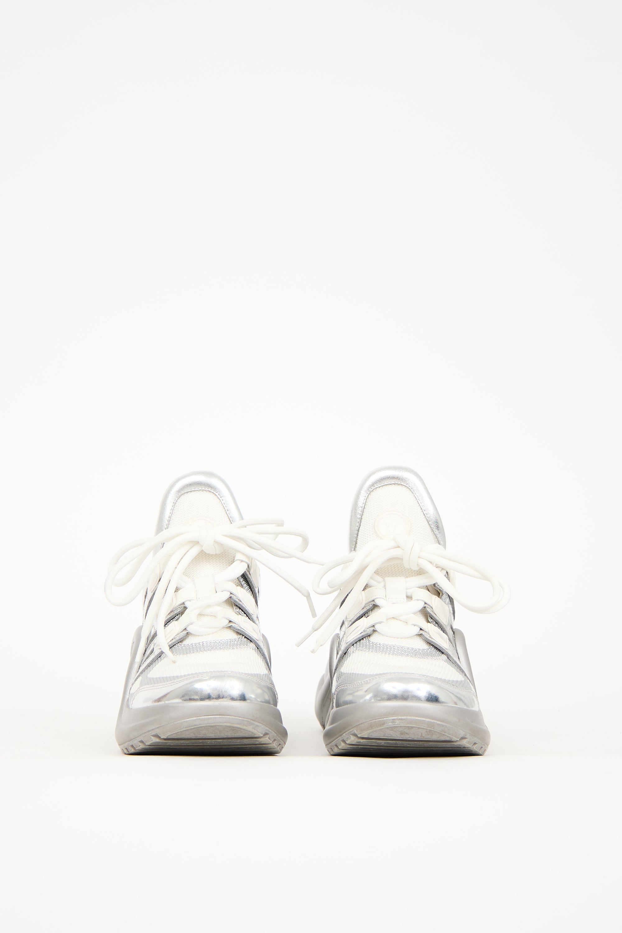 Louis Vuitton White & Silver Archlight Sneaker