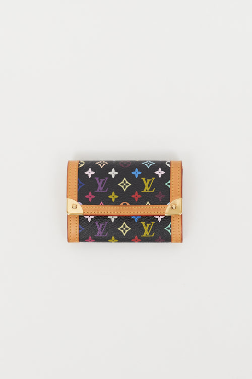 Louis Vuitton X Takashi Murakami 2004 Black & Multi Monogram Coin Pouch