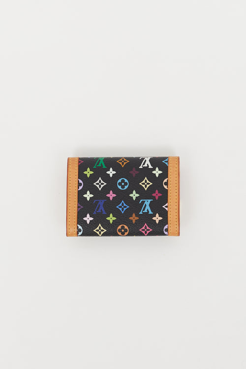 Louis Vuitton X Takashi Murakami 2004 Black & Multi Monogram Coin Pouch