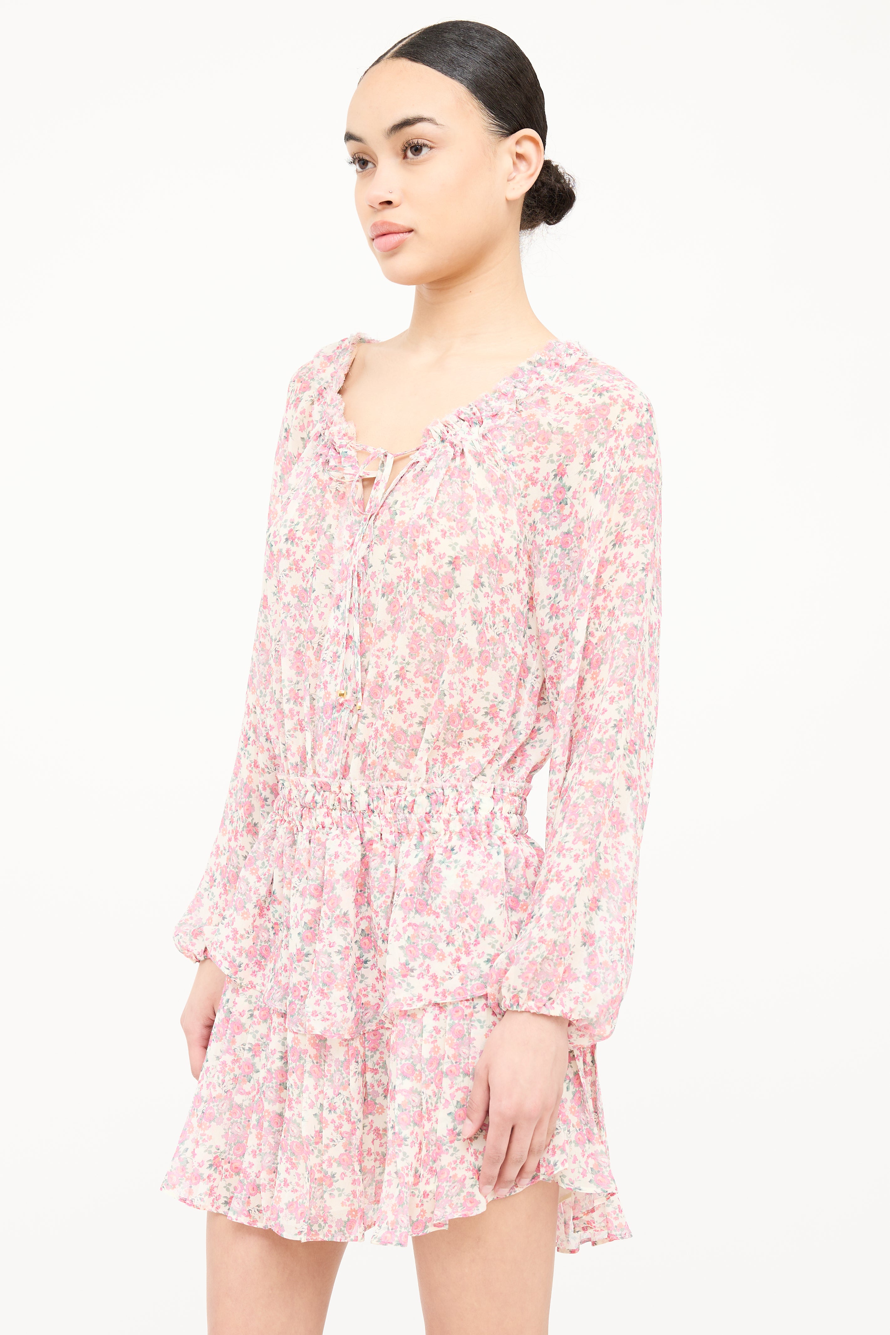LoveShackFancy Floral Drawstring Dress
