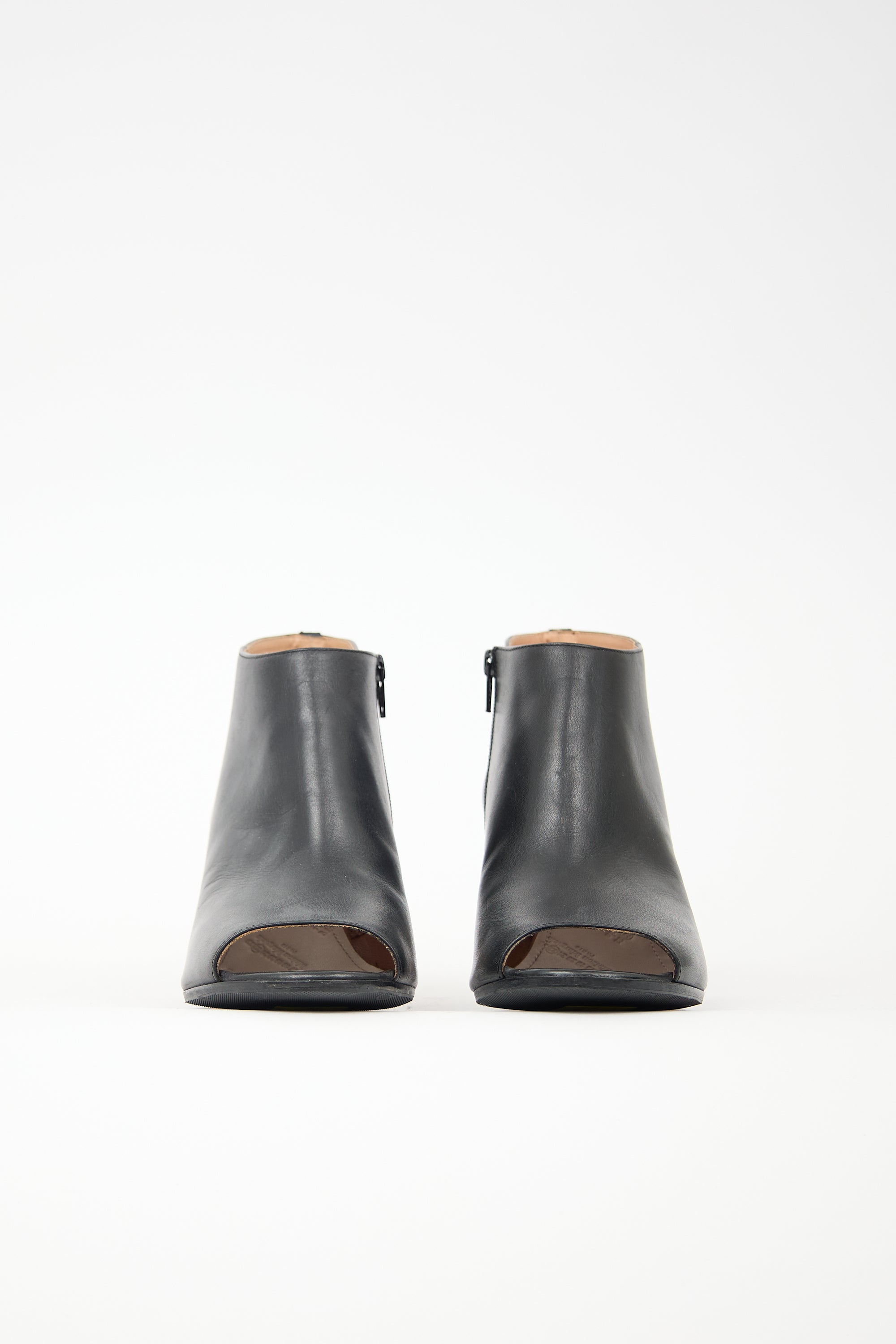 Maison Margiela Leather Peep Toe Bootie