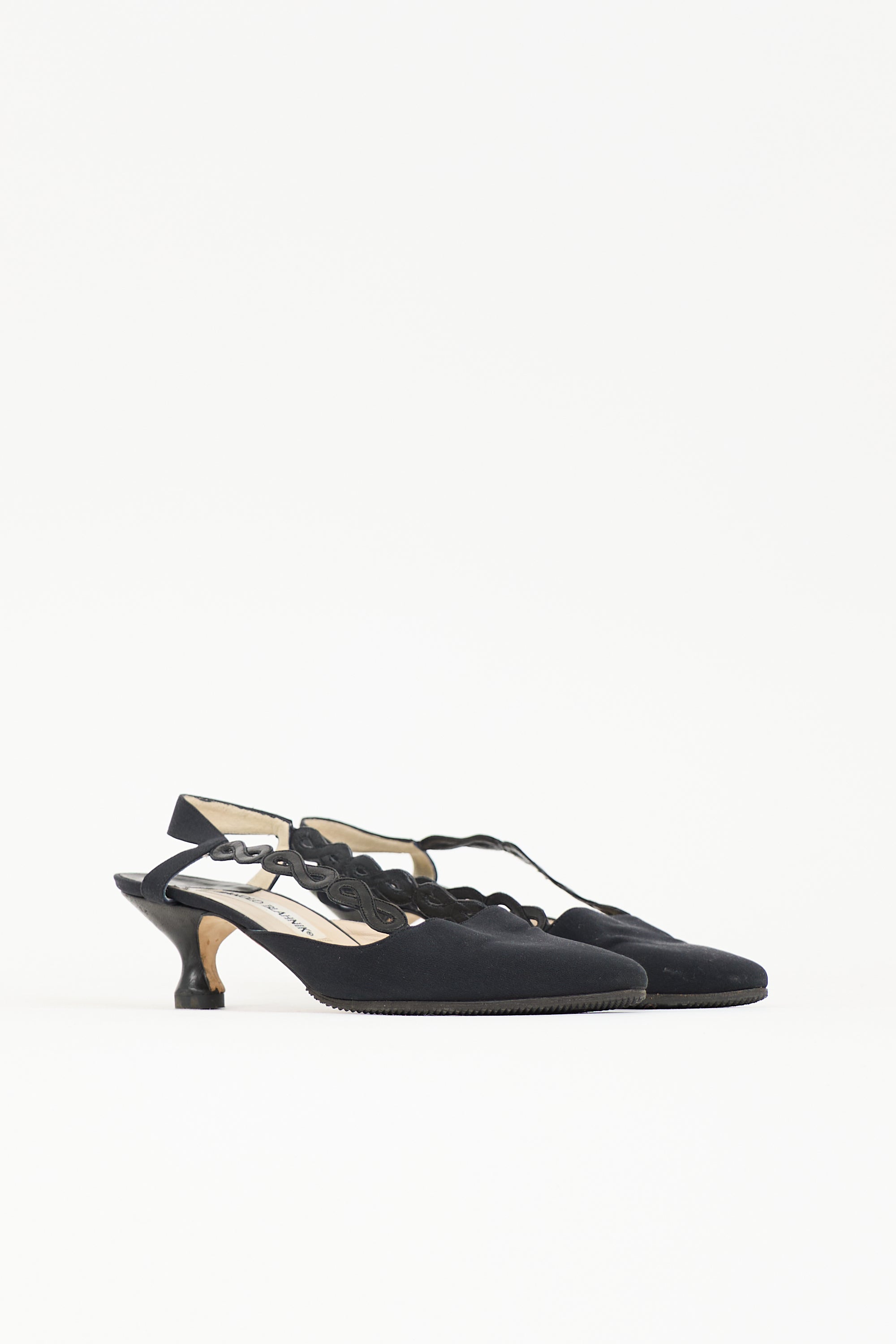 Manolo Blahnik Satin Slingback Heel