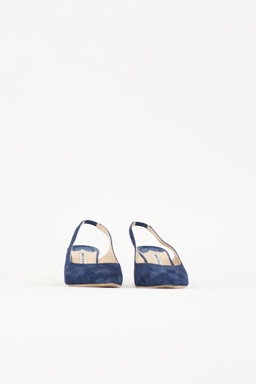 Manolo Blahnik Suede Allurasan Heel