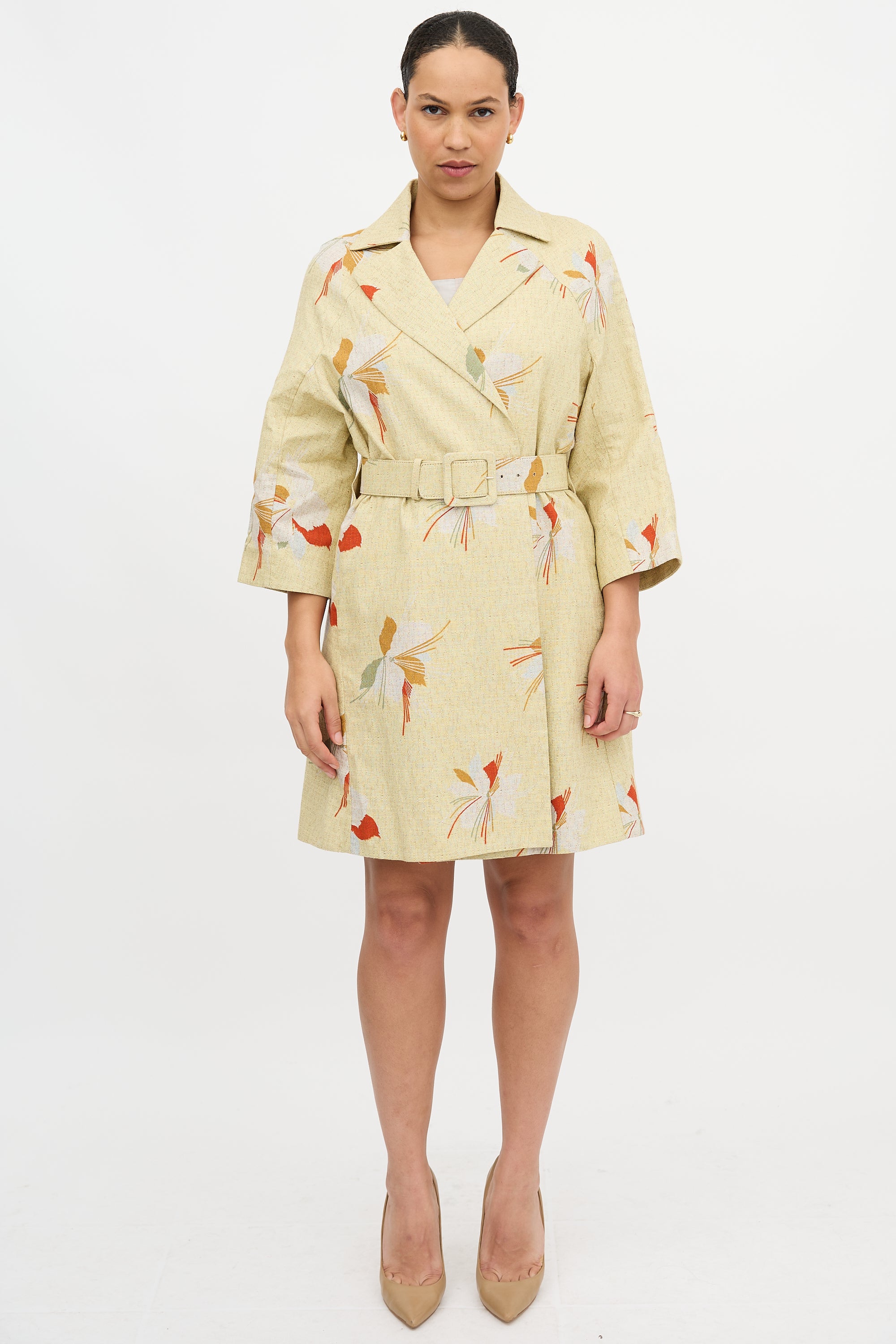 Marni Belted Floral Coat