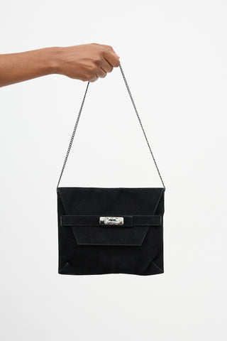 Max Mara Suede Belt Flap Bag