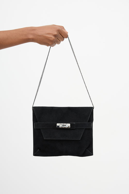 Max Mara Suede Belt Flap Bag