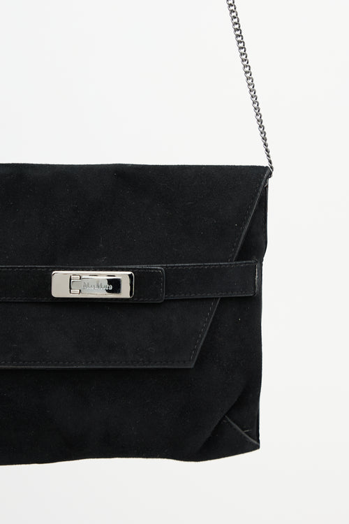 Max Mara Suede Belt Flap Bag