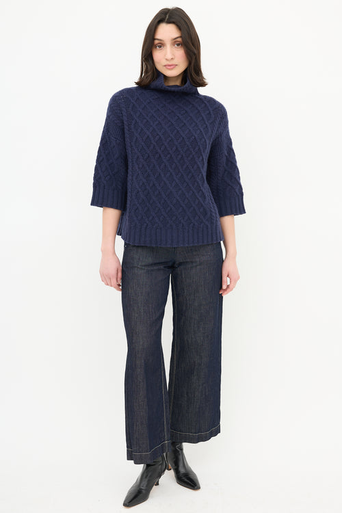 Max Mara Cable Knit Turtleneck Sweater