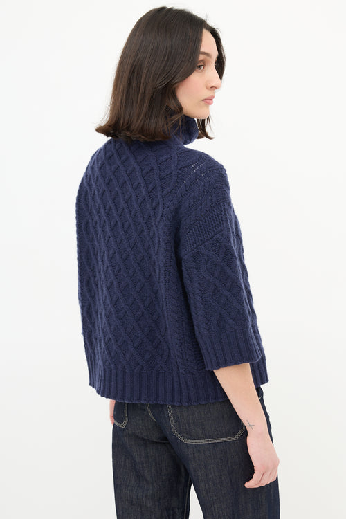 Max Mara Cable Knit Turtleneck Sweater