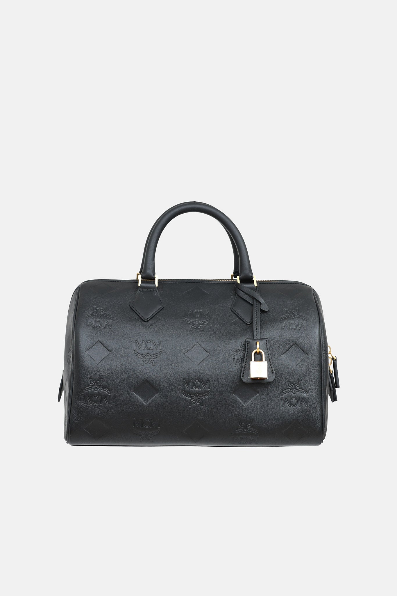 MCM Embossed Ella Boston Bag