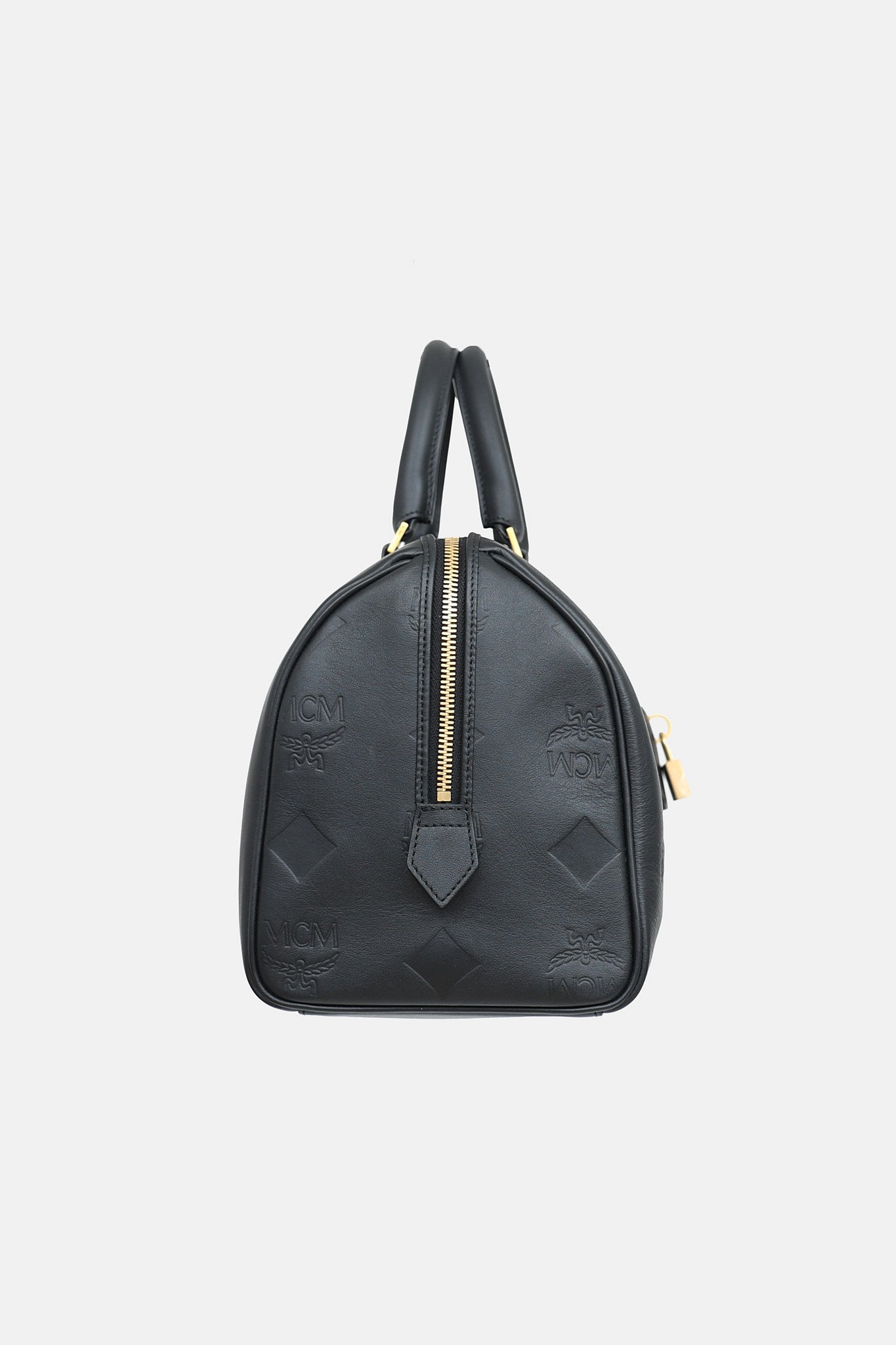 MCM Embossed Ella Boston Bag