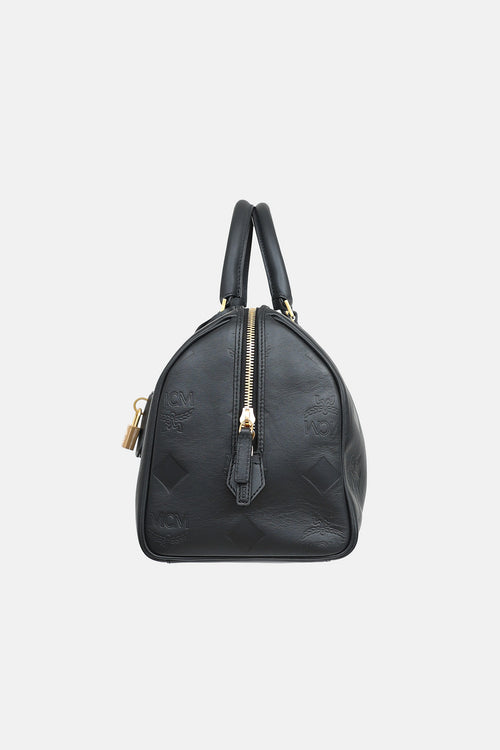 MCM Embossed Ella Boston Bag
