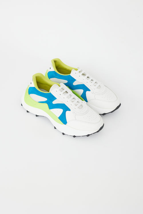 MCM White & Multicolour Visetos Leather Skystream Sneaker