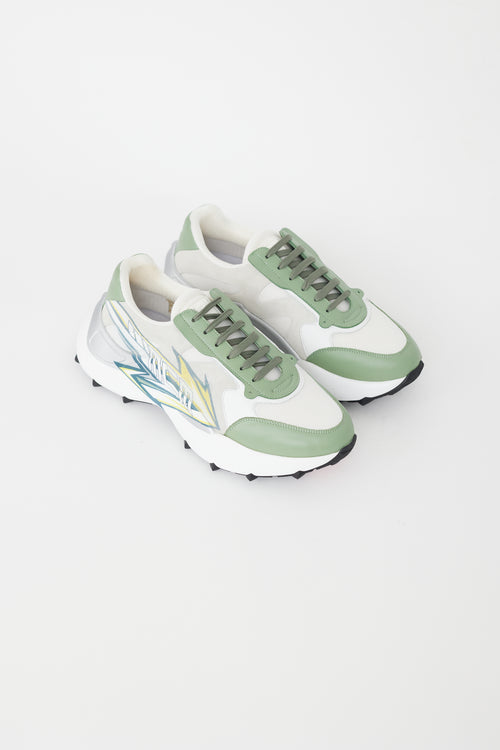 MCM White & Multicolour Leather Skystream Sneaker