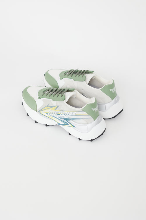 MCM White & Multicolour Leather Skystream Sneaker