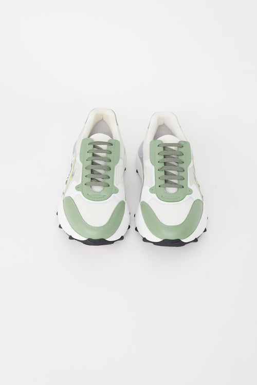 MCM White & Multicolour Leather Skystream Sneaker