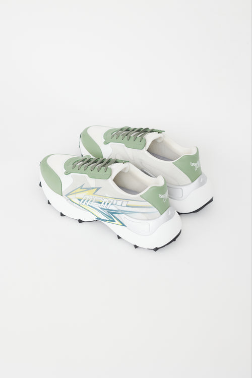 MCM White & Multicolour Leather Skystream Sneaker