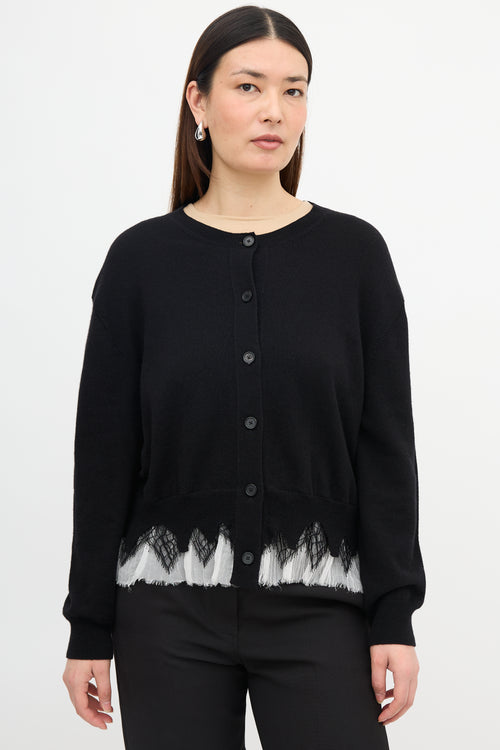 McQueen Wool Trimmed Hem Cardigan