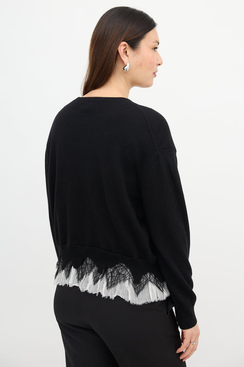 McQueen Wool Trimmed Hem Cardigan