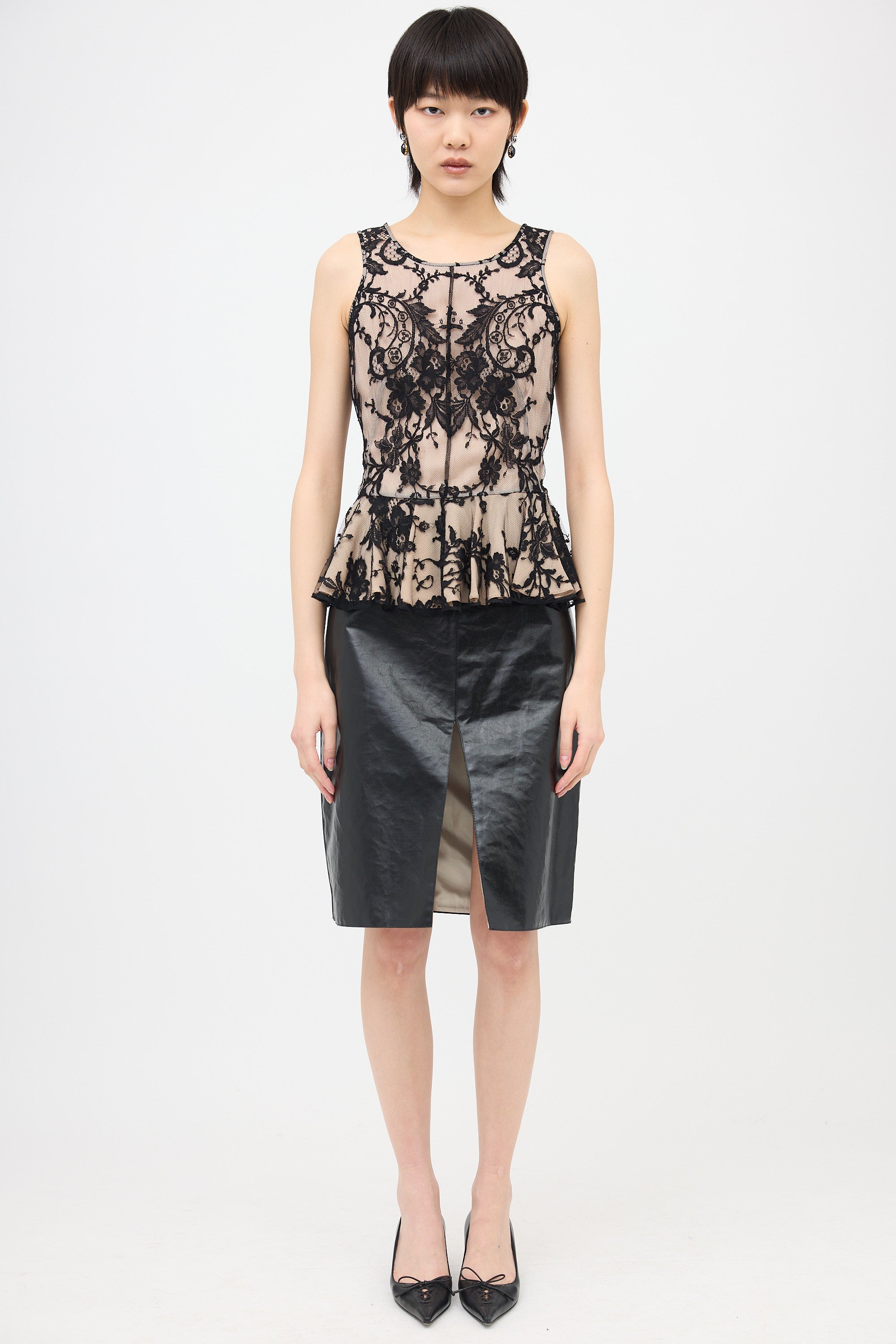 McQueen 2012 Lace Peplum Top