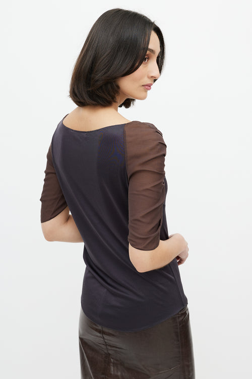 Chloé Black & Brown Sheer Top