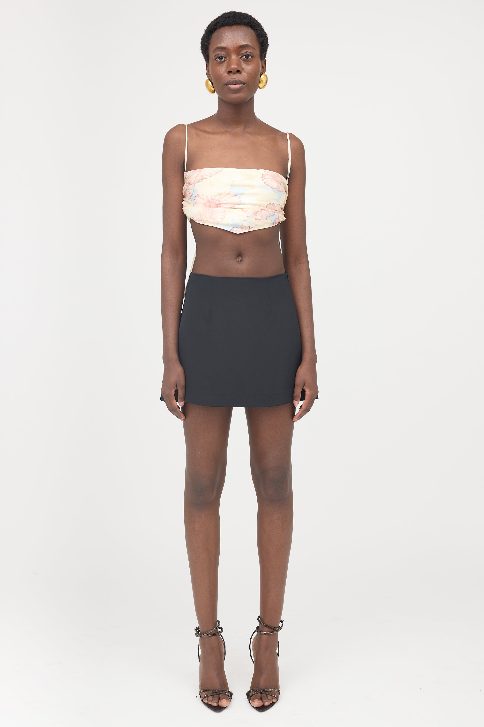Mirror Palais Silk Floral Bandeau Top
