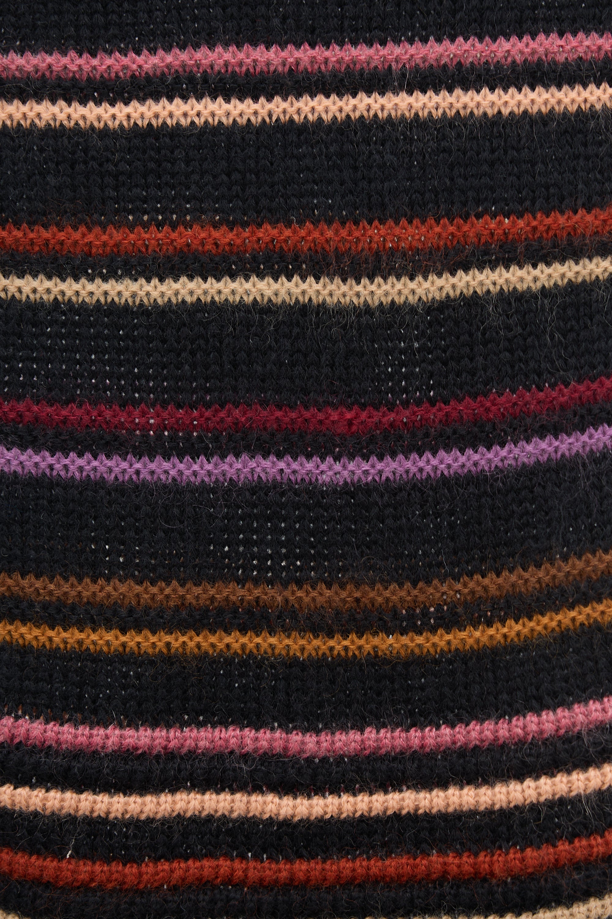 Missoni Black & Multi Striped Knit Scarf
