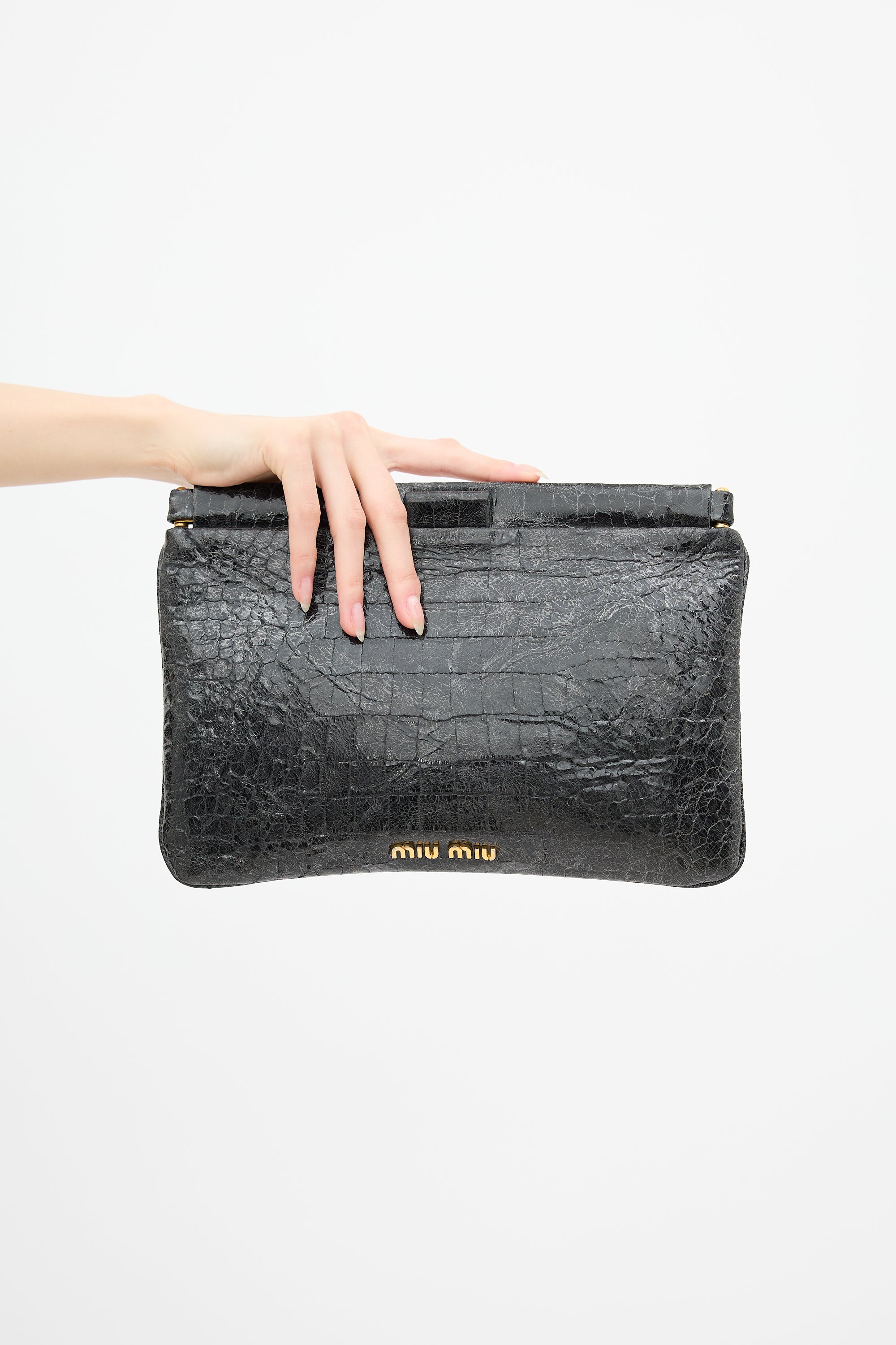 Miu Miu Leather Embossed Clutch