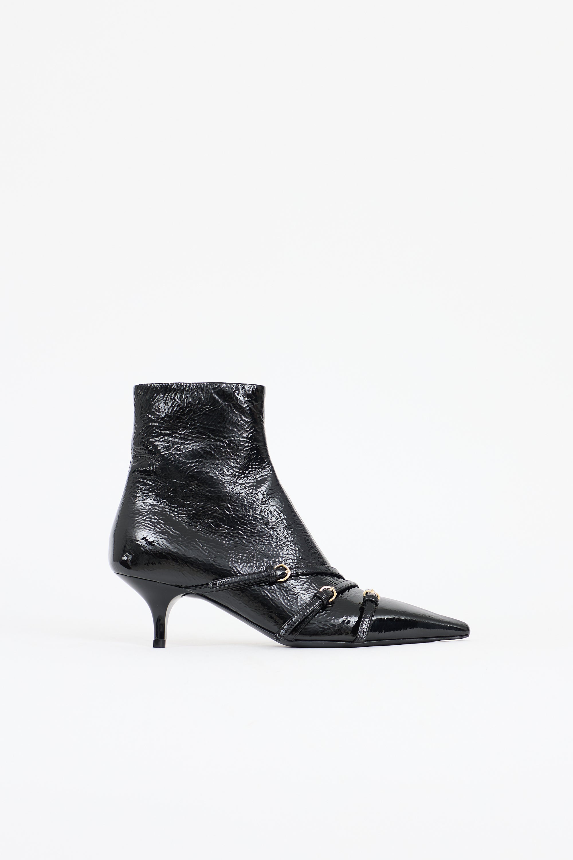 Prada Patent Leather Buckle Boot