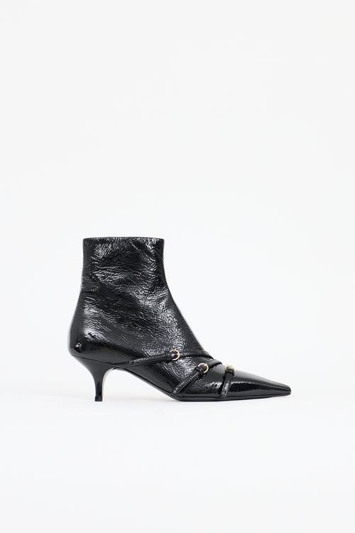 Prada Patent Leather Buckle Boot