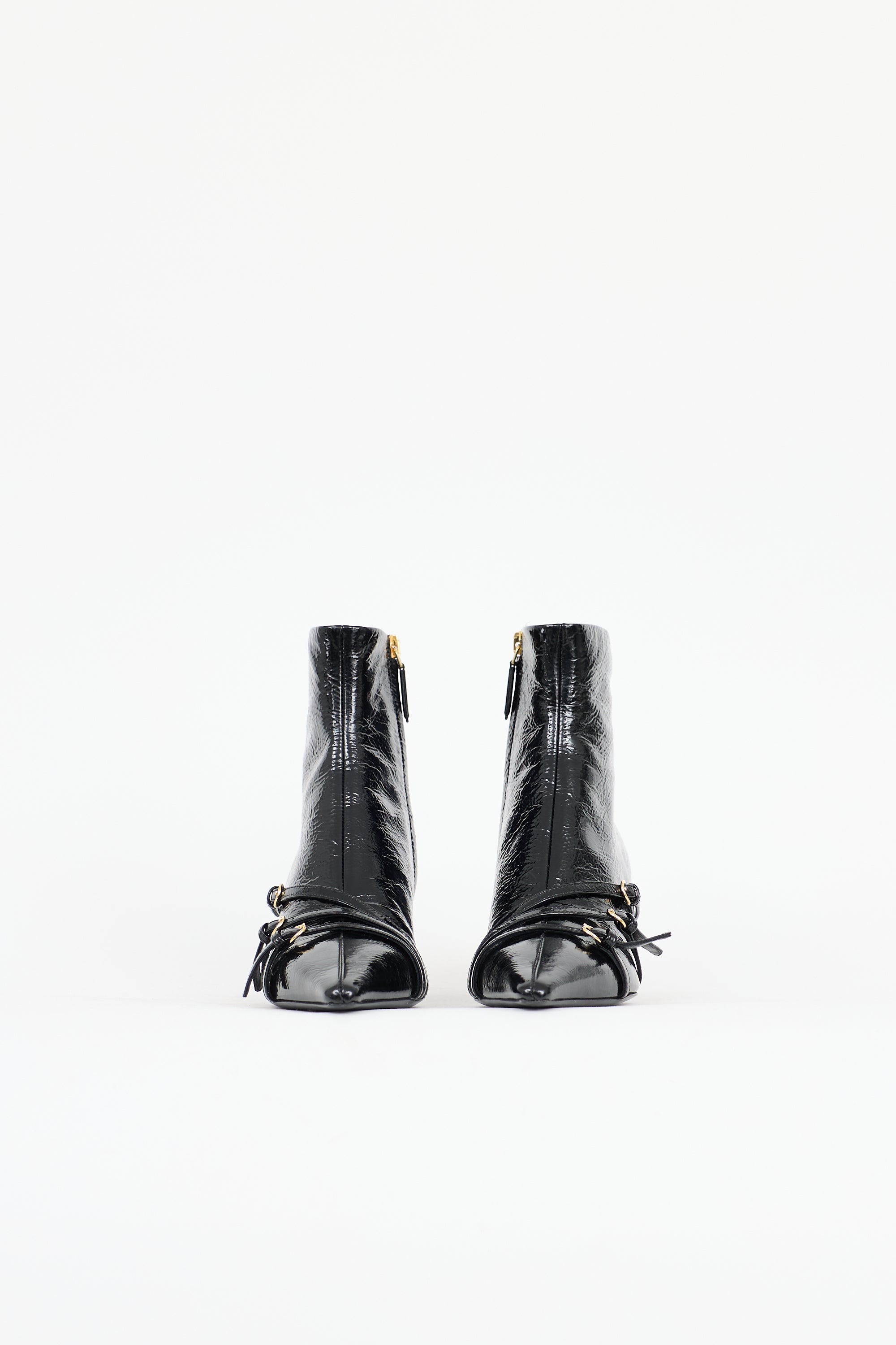 Prada Patent Leather Buckle Boot
