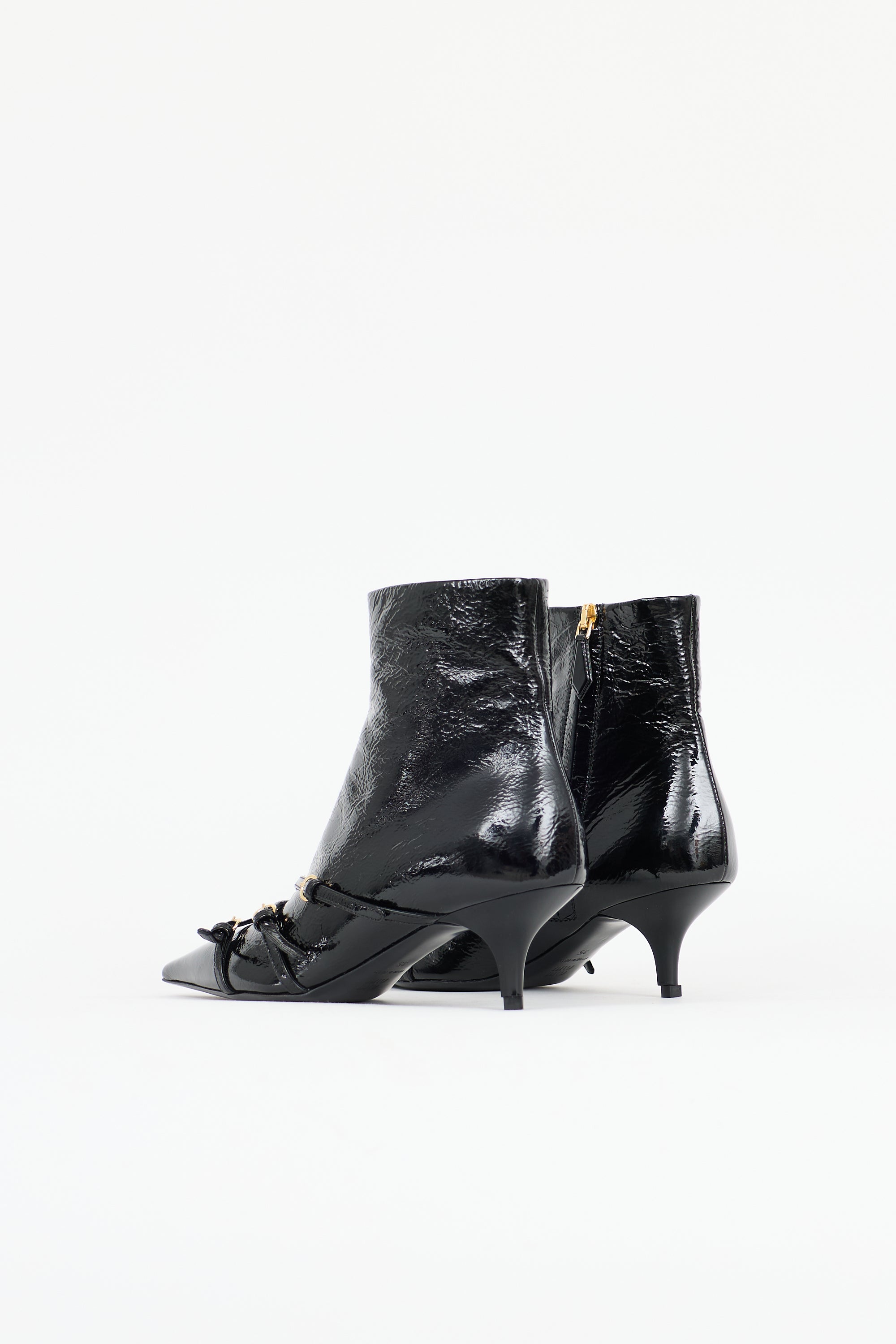 Prada Patent Leather Buckle Boot