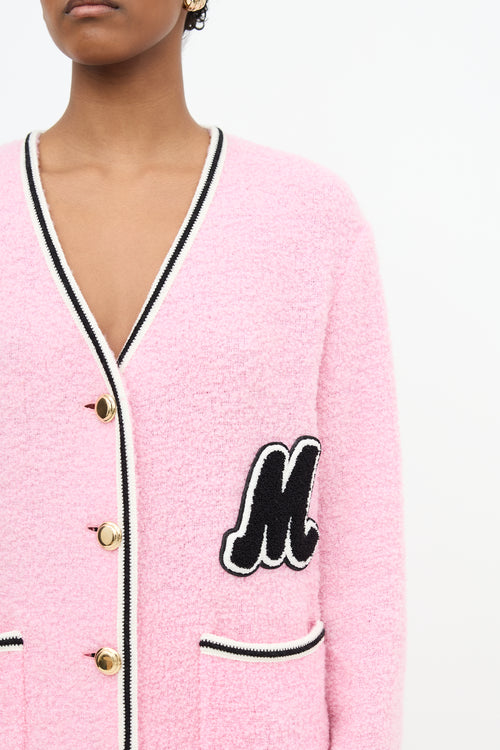Miu Miu 2021 Boucle Patch Logo Cardigan