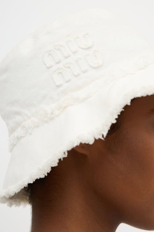 Miu Miu 2023 Denim Logo Bucket Hat