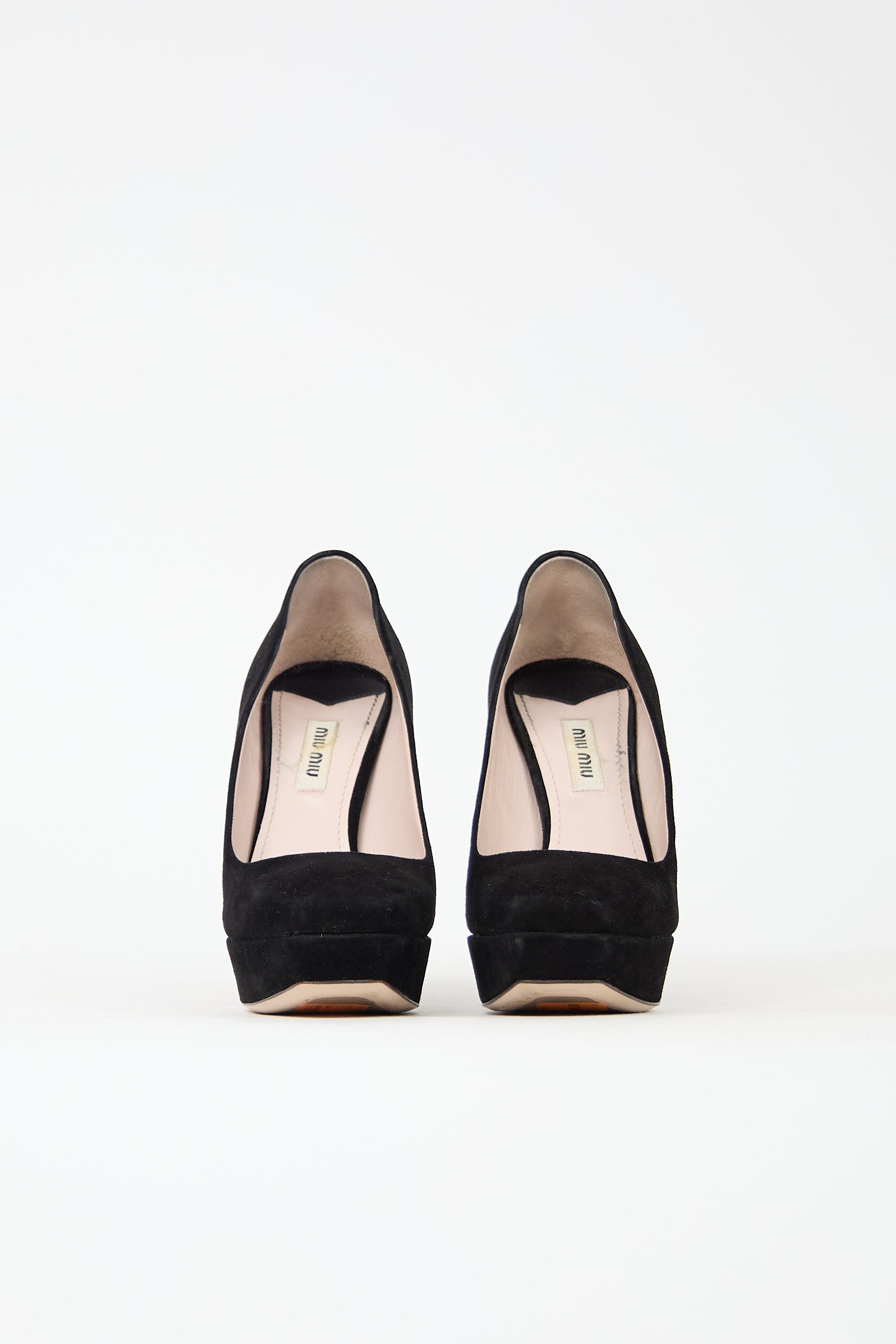 Miu Miu Suede Platform Curve Pump