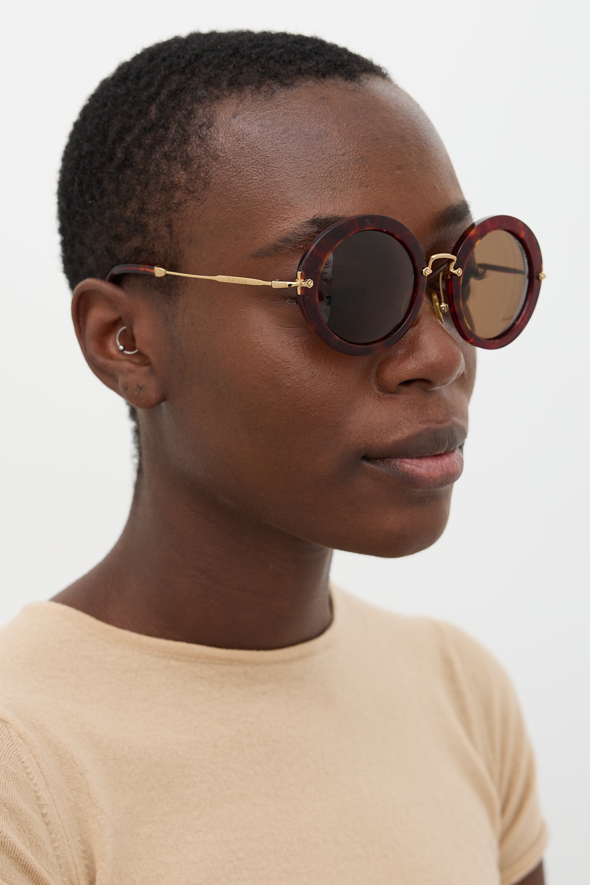 Miu Miu SMU 13N Round Sunglasses