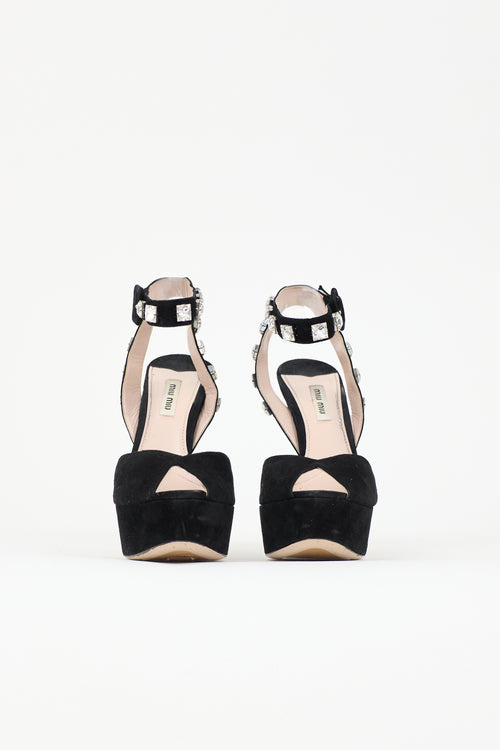 Miu Miu Suede Crystal Heel