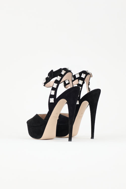 Miu Miu Suede Crystal Heel