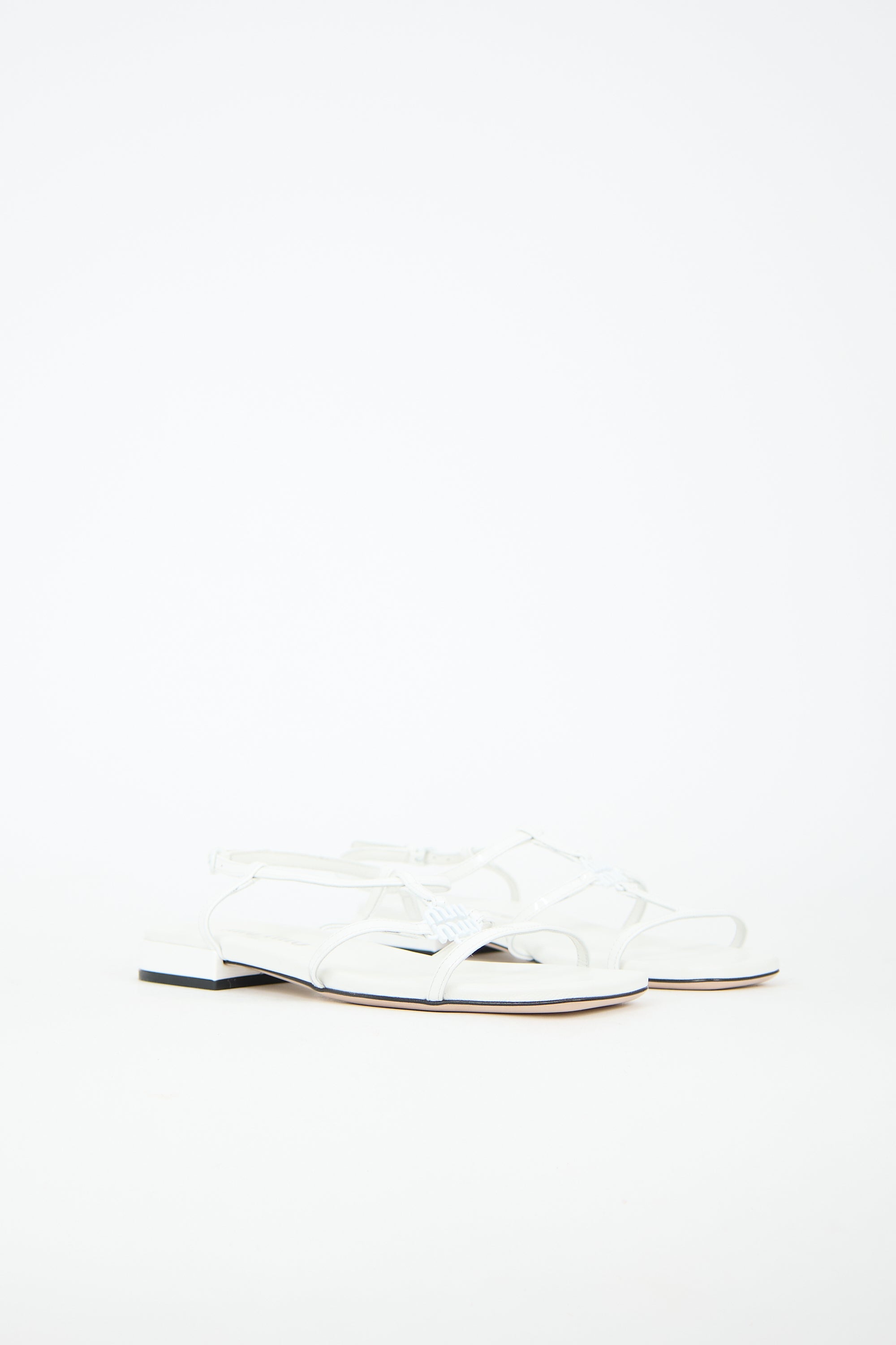 Miu Miu Patent Logo Sandal