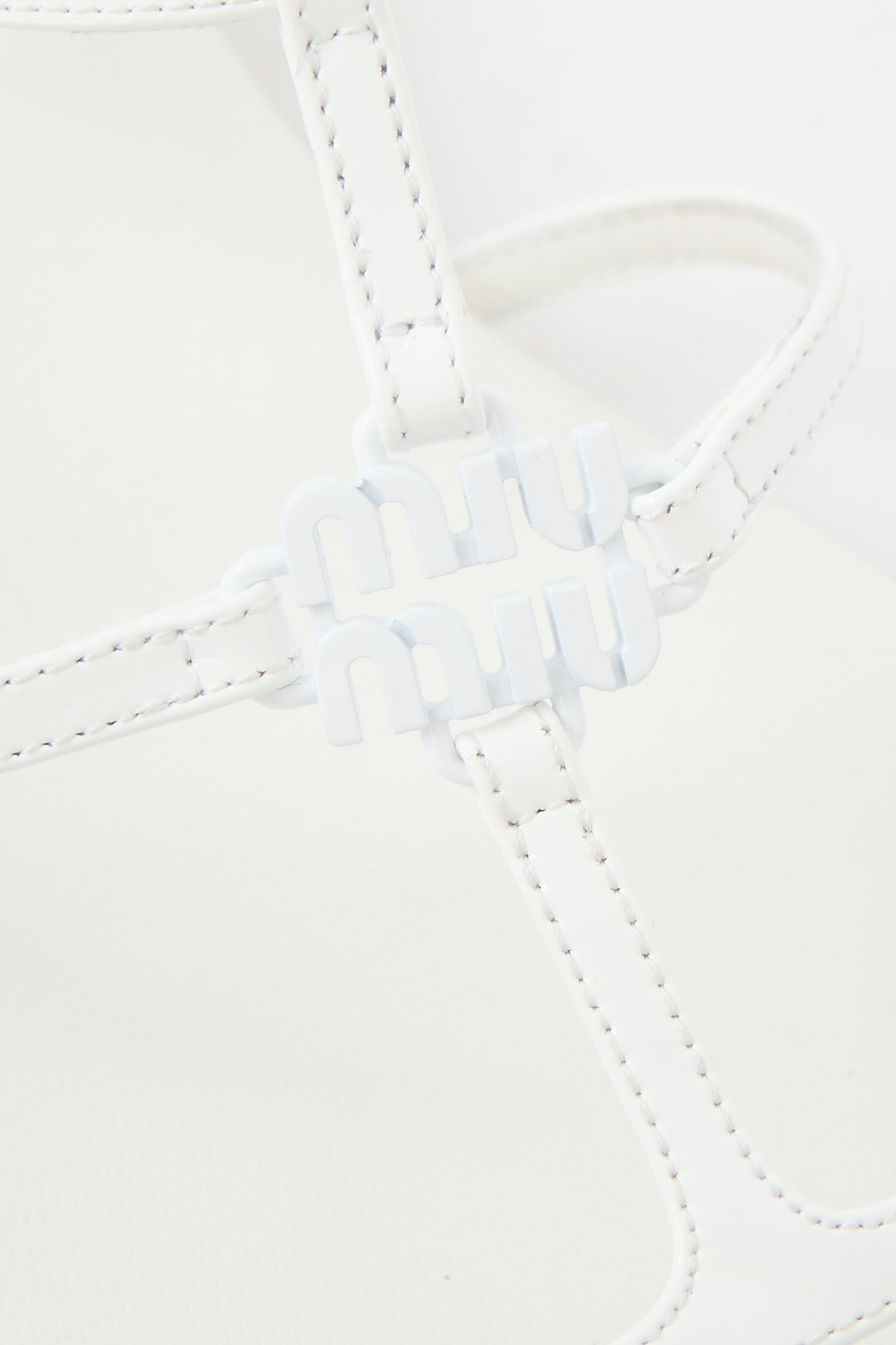 Miu Miu Patent Logo Sandal