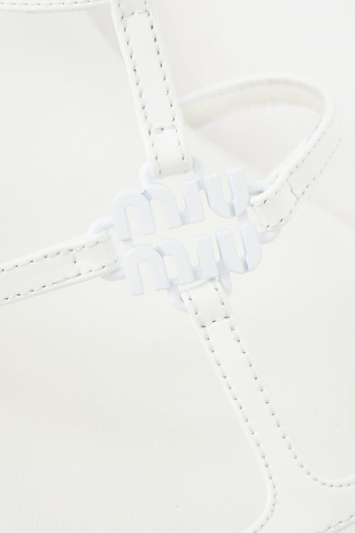 Miu Miu Patent Logo Sandal