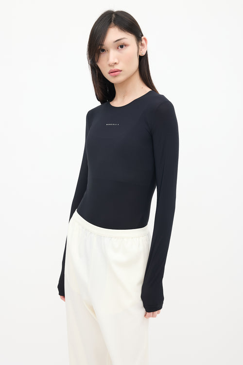 MM6 Maison Margiela Black & White Logo Bodysuit
