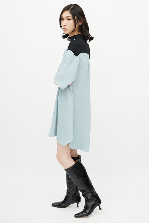 MM6 Maison Margiela Blue & Black Shirt Dress