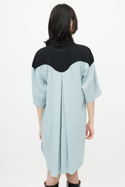 MM6 Maison Margiela Blue & Black Shirt Dress