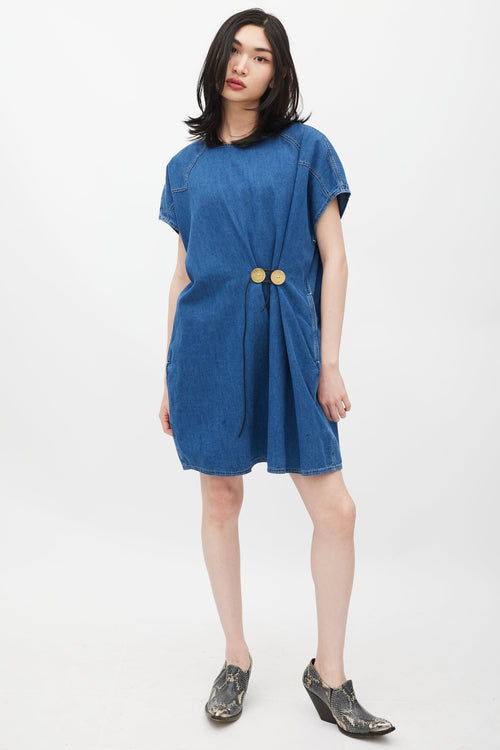 MM6 Maison Margiela Blue & Gold Denim Dress